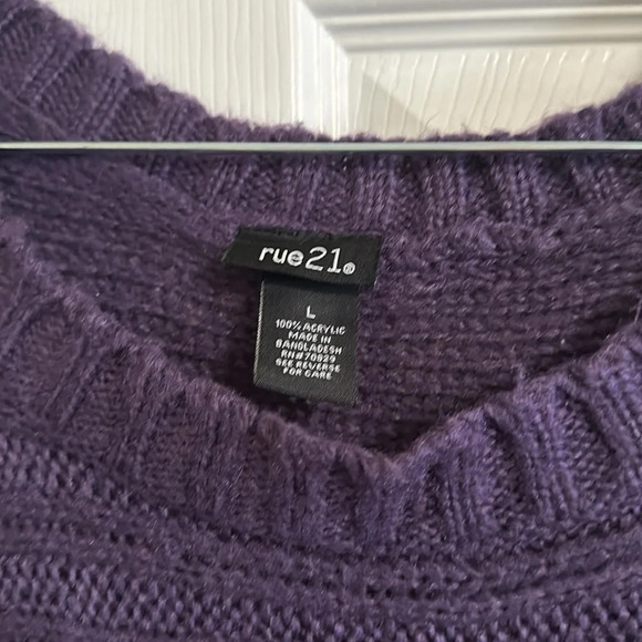 Rue21 Purple Short Dolman Sleeve Sweater - Size Large - Picture 2 of 4